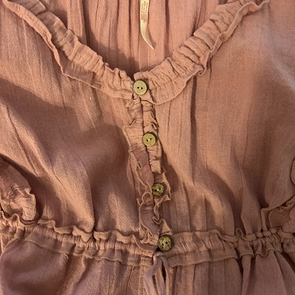 Free People Pink Ruffled Blouse - Picture 4 of 6